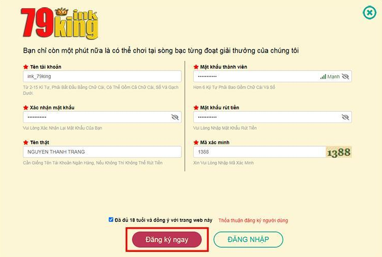 Đăng ký 79KING là một bước cần thiết để trở thành hội viên của nhà cái Đăng ký 79KING là một bước cần thiết để trở thành hội viên của nhà cái